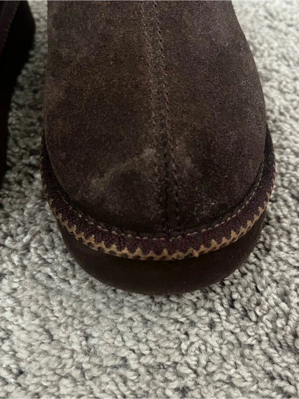 Bearpaw Girls’ Slip-On Suede Moccasin Slippers in Dark Brown